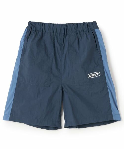 and D.petitmain / アンドディー. プティマイン ショート・ハーフ・半端丈パンツ | ナイロンベーカーハーフパンツ（紺）