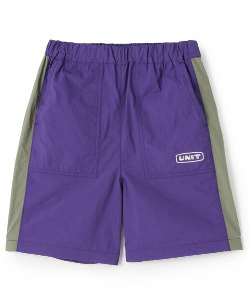 and D.petitmain / アンドディー. プティマイン ショート・ハーフ・半端丈パンツ | ナイロンベーカーハーフパンツ（パープル）