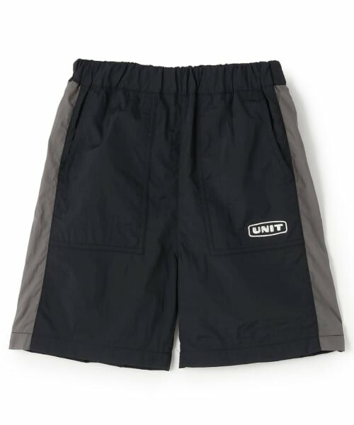 and D.petitmain / アンドディー. プティマイン ショート・ハーフ・半端丈パンツ | ナイロンベーカーハーフパンツ（黒）