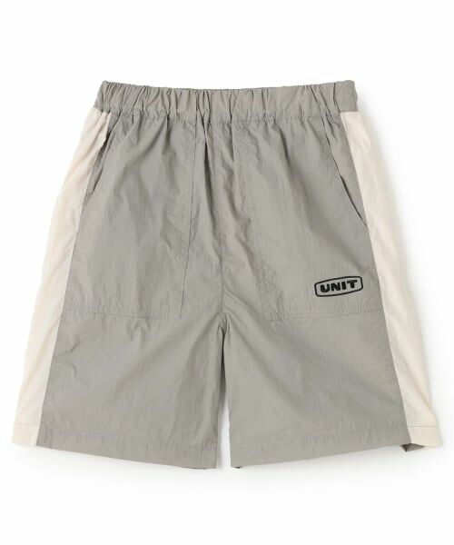 and D.petitmain / アンドディー. プティマイン ショート・ハーフ・半端丈パンツ | ナイロンベーカーハーフパンツ（ライト グレー）