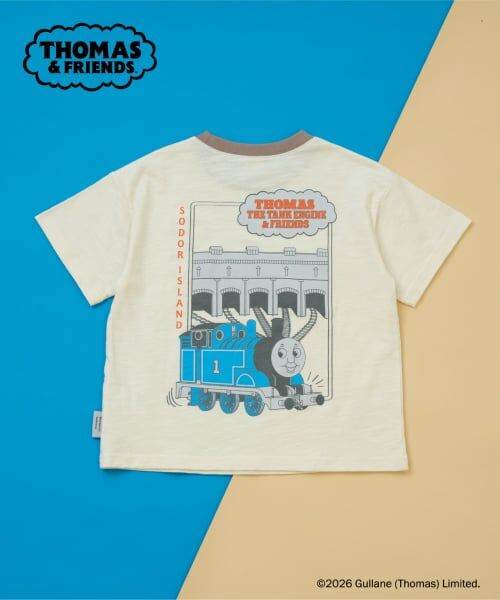 and D.petitmain / アンドディー. プティマイン Tシャツ | 【きかんしゃトーマス】KIDSリラックスリンガー半袖T（アイボリー）