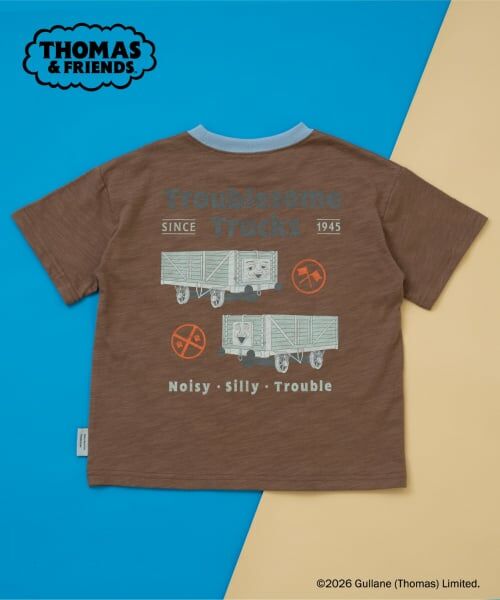 and D.petitmain / アンドディー. プティマイン Tシャツ | 【きかんしゃトーマス】KIDSリラックスリンガー半袖T（キャメル）