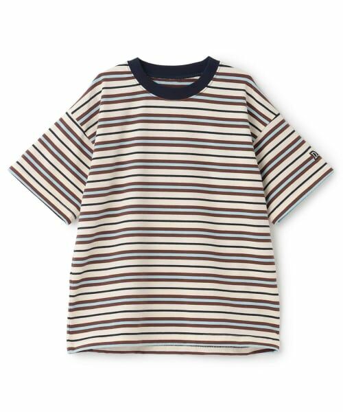 and D.petitmain / アンドディー. プティマイン Tシャツ | 【365D】アソートボーダーワイド半袖T(茶)