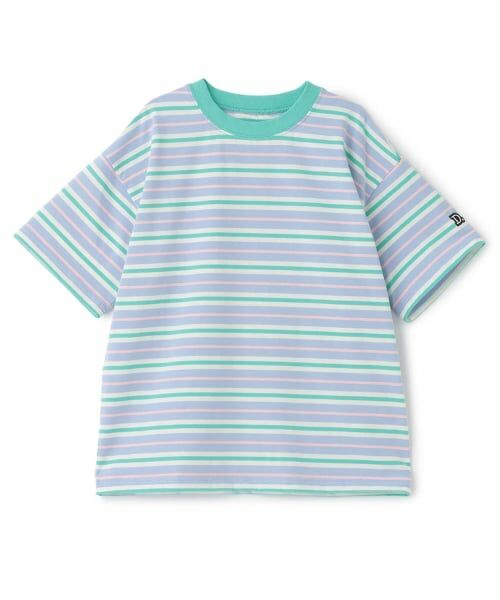 and D.petitmain / アンドディー. プティマイン Tシャツ | 【365D】アソートボーダーワイド半袖T(ライト グリーン)