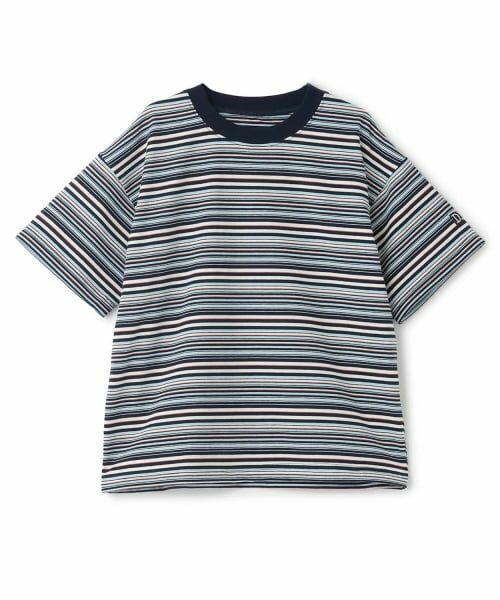 and D.petitmain / アンドディー. プティマイン Tシャツ | 【365D】アソートボーダーワイド半袖T(紺)