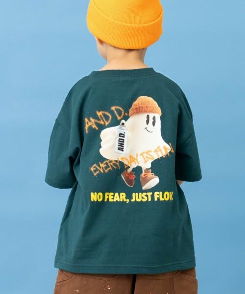 and D.petitmain / アンドディー. プティマイン Tシャツ | アソートSOFVIプリント半袖Tシャツ(ディープ グリーン)
