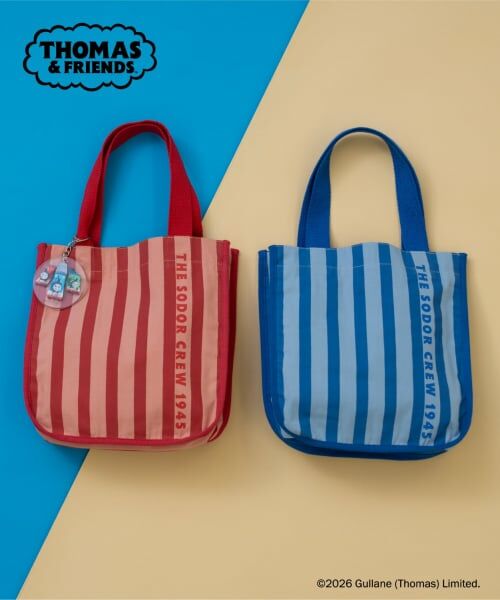 and D.petitmain / アンドディー. プティマイン トートバッグ | 【きかんしゃトーマス】チャーム付きストライプミニトート | 詳細7