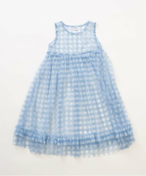 and D.petitmain / アンドディー. プティマイン ミニ丈・ひざ丈ワンピース | シフォンチェックワンピース | 詳細10