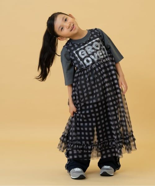 and D.petitmain / アンドディー. プティマイン ミニ丈・ひざ丈ワンピース | シフォンチェックワンピース | 詳細2