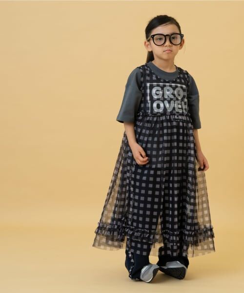 and D.petitmain / アンドディー. プティマイン ミニ丈・ひざ丈ワンピース | シフォンチェックワンピース | 詳細3