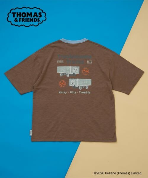 and D.petitmain / アンドディー. プティマイン Tシャツ | 【きかんしゃトーマス】Dadヴィンテージ風リラックス半袖T（キャメル）