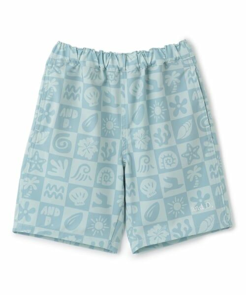 and D.petitmain / アンドディー. プティマイン ショート・ハーフ・半端丈パンツ | 【水陸両用】【SETUP可】総ガラショートパンツ（薄カーキ）