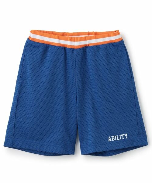 and D.petitmain / アンドディー. プティマイン ショート・ハーフ・半端丈パンツ | メッシュショートパンツ（ブルー）