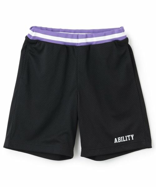 and D.petitmain / アンドディー. プティマイン ショート・ハーフ・半端丈パンツ | メッシュショートパンツ（黒）