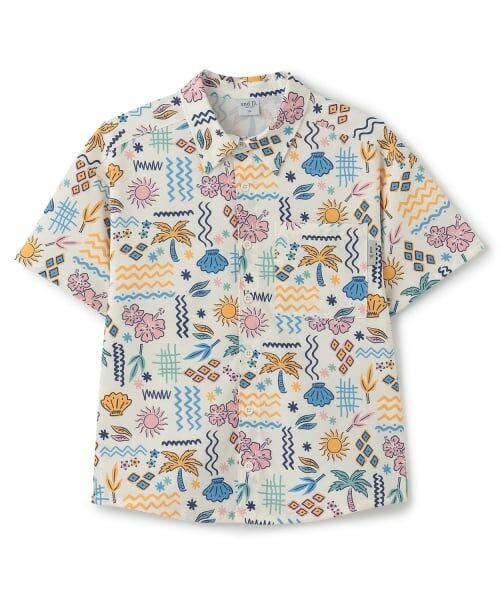 and D.petitmain / アンドディー. プティマイン シャツ・ブラウス | 【水陸両用】【SETUP可】総ガラ半袖シャツ（アイボリー）