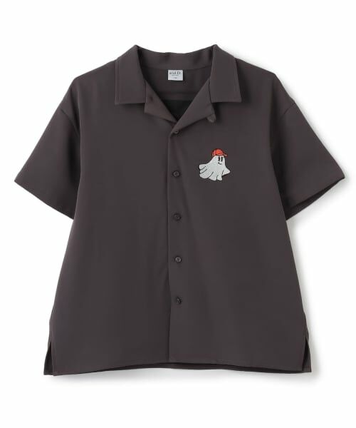 and D.petitmain / アンドディー. プティマイン シャツ・ブラウス | アソートスーベニア開襟シャツ（チャコール）