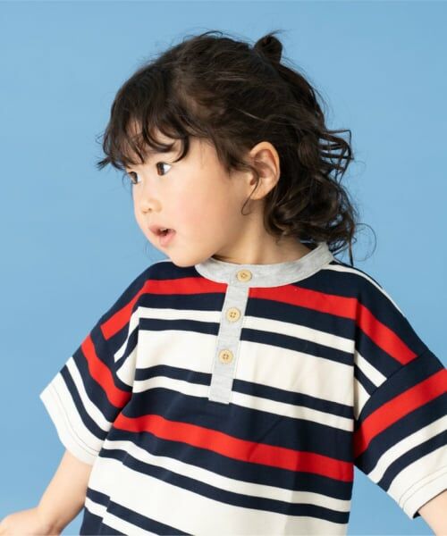 and D.petitmain / アンドディー. プティマイン ポロシャツ | 鹿の子ボーダーヘンリービッグ半袖ポロシャツ | 詳細7