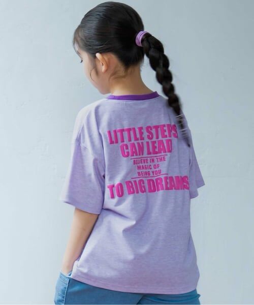 and D.petitmain / アンドディー. プティマイン Tシャツ | アソート発砲プリントリンガーワイド半袖T（パープル）