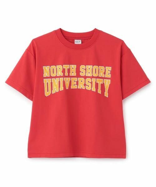 and D.petitmain / アンドディー. プティマイン Tシャツ | 【遮熱天竺】アソートカレッジロゴ半袖T（赤）