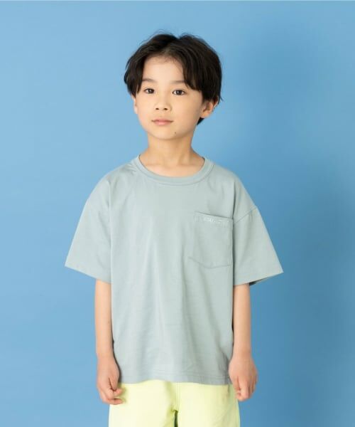 and D.petitmain / アンドディー. プティマイン Tシャツ | 【接触冷感】【UVカット】ポケット半袖T(ブルー)