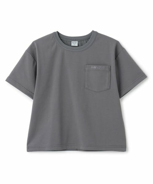 and D.petitmain / アンドディー. プティマイン Tシャツ | 【接触冷感】【UVカット】ポケット半袖T（チャコール）