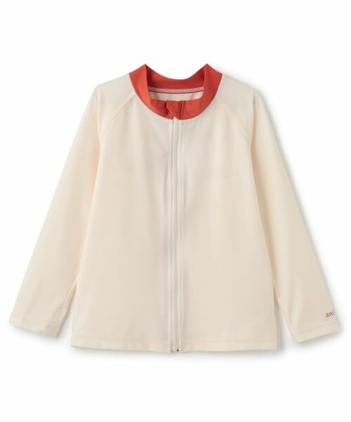 and D.petitmain / アンドディー. プティマイン 水着・スイムグッズ | 【SWIM】フィンガーホールつきZIPラッシュガード（ベージュ）