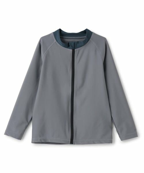 and D.petitmain / アンドディー. プティマイン 水着・スイムグッズ | 【SWIM】フィンガーホールつきZIPラッシュガード（チャコール）