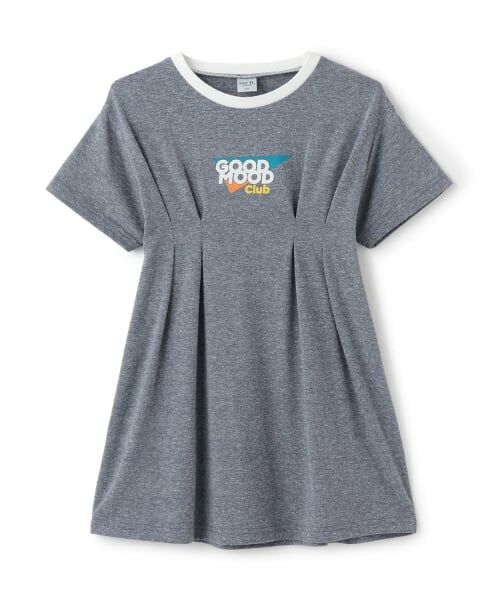 and D.petitmain / アンドディー. プティマイン ミニ丈・ひざ丈ワンピース | TCR/フロントタックワンピース（ブルー）