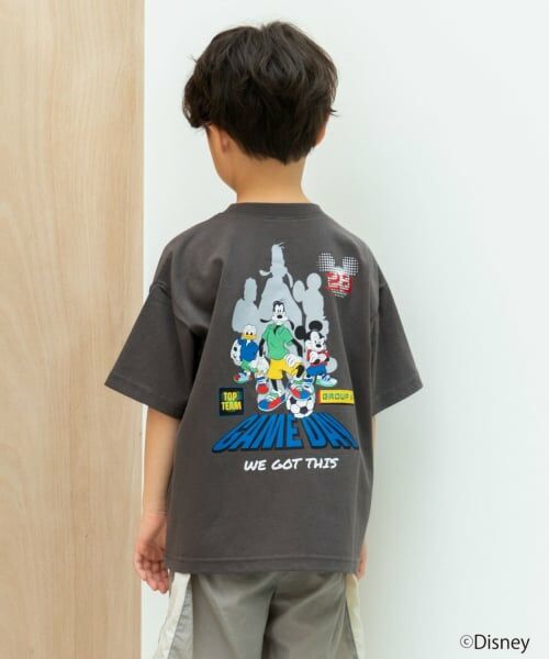 and D.petitmain / アンドディー. プティマイン Tシャツ | 【親子リンク】【Disney】サッカー半袖T（チャコール）