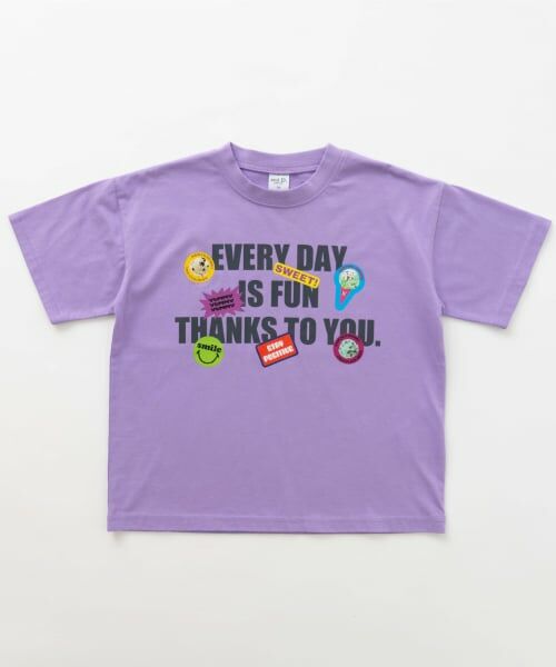 and D.petitmain / アンドディー. プティマイン Tシャツ | 【サーティワン アイスクリーム】ワイドシルエットステッカー風プリント半袖T | 詳細3