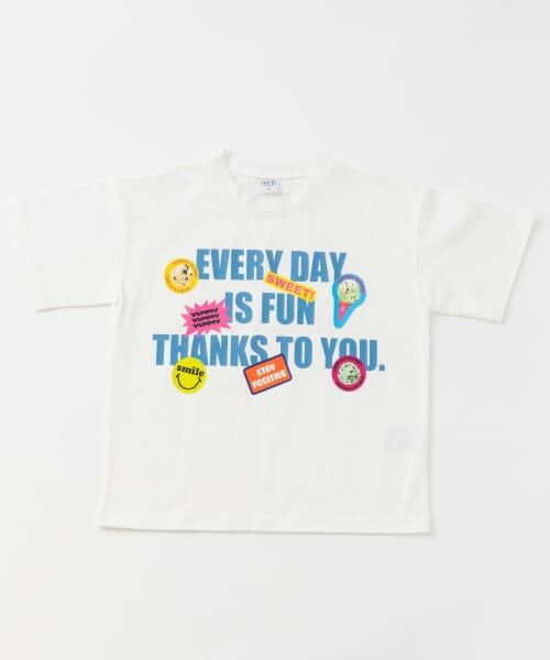 and D.petitmain / アンドディー. プティマイン Tシャツ | 【サーティワン アイスクリーム】ワイドシルエットステッカー風プリント半袖T | 詳細5