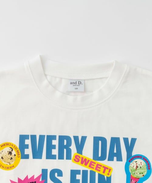 and D.petitmain / アンドディー. プティマイン Tシャツ | 【サーティワン アイスクリーム】ワイドシルエットステッカー風プリント半袖T | 詳細8