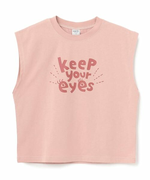 and D.petitmain / アンドディー. プティマイン Tシャツ | ロゴプリントタンクTEE（コーラル）