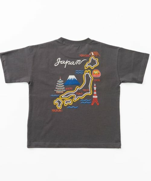 and D.petitmain / アンドディー. プティマイン Tシャツ | アソートスカジャン風半袖T(チャコール)