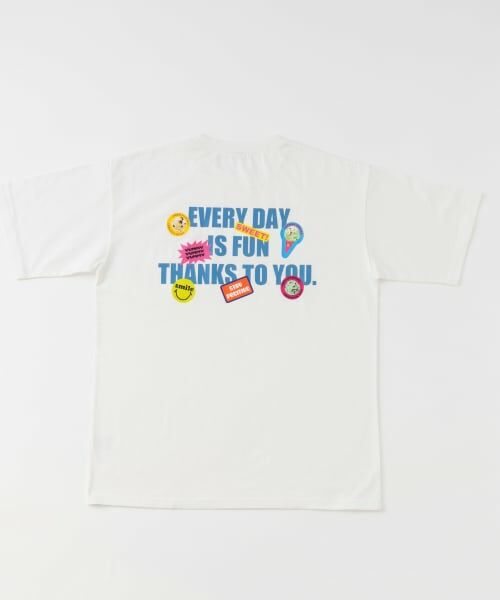 and D.petitmain / アンドディー. プティマイン Tシャツ | 【サーティワン アイスクリーム】Dadステッカー風プリント半袖T | 詳細2