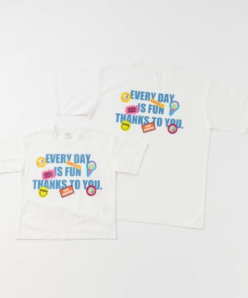 and D.petitmain / アンドディー. プティマイン Tシャツ | 【サーティワン アイスクリーム】Dadステッカー風プリント半袖T | 詳細8
