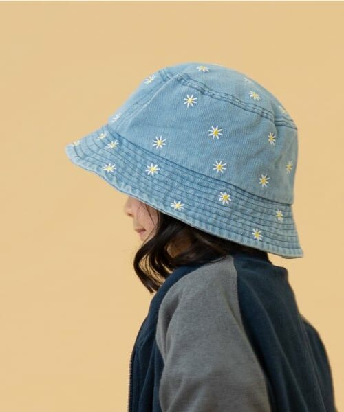 and D.petitmain / アンドディー. プティマイン ハット | 【Dセレクト】マーガレット刺繍デニムバケハ | 詳細1