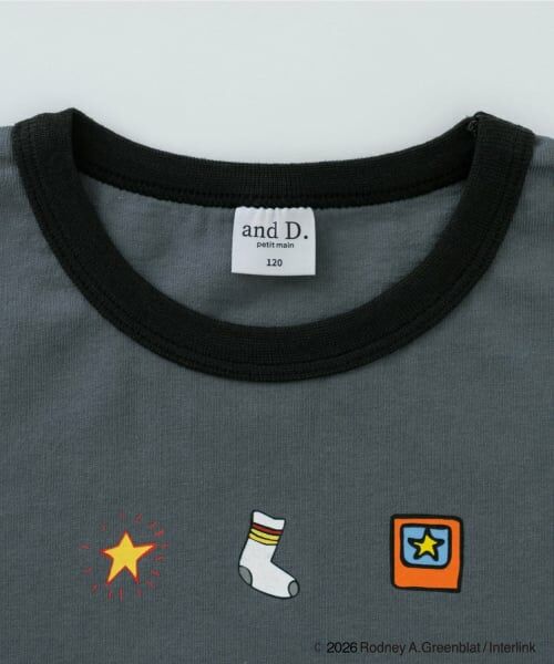 and D.petitmain / アンドディー. プティマイン Tシャツ | 【親子リンク】【パラッパラッパー】リンガー配色半袖T | 詳細22
