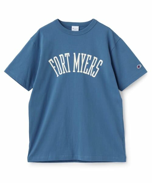 and D.petitmain / アンドディー. プティマイン Tシャツ | 【Champion】【DAD】カレッジロゴショートスリーブTシャツ（ブルー）