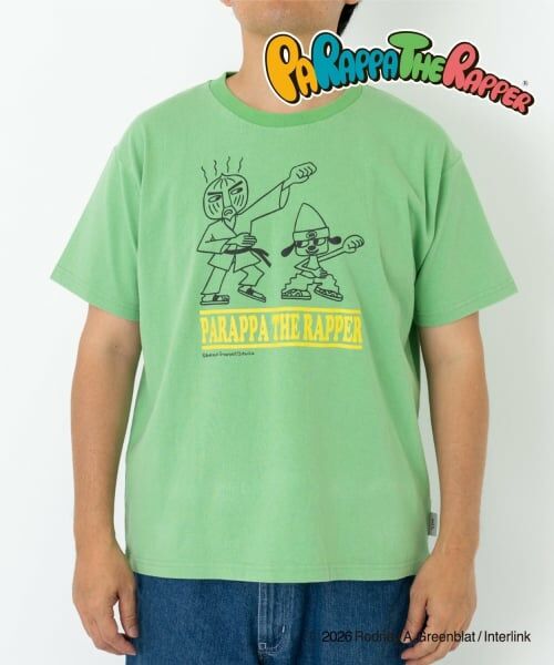 and D.petitmain / アンドディー. プティマイン Tシャツ | 【親子リンク】【パラッパラッパー】カラーワイド配色ロゴ半袖T（グリーン）