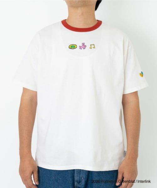 and D.petitmain / アンドディー. プティマイン Tシャツ | 【親子リンク】【パラッパラッパー】リンガー配色半袖T | 詳細1