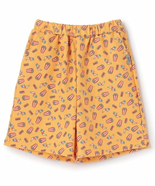 and D.petitmain / アンドディー. プティマイン ショート・ハーフ・半端丈パンツ | のびっとカットツイル柄ショートパンツ（赤）