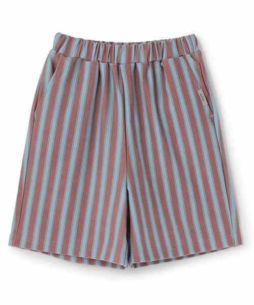 and D.petitmain / アンドディー. プティマイン ショート・ハーフ・半端丈パンツ | のびっとカットツイル柄ショートパンツ（サックス）
