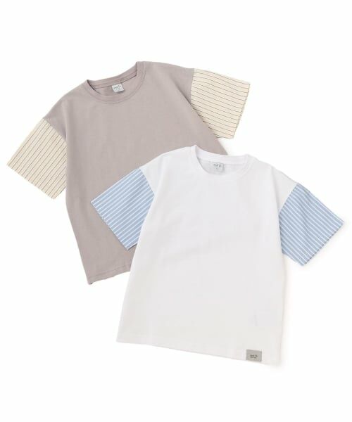 and D.petitmain / アンドディー. プティマイン Tシャツ | 袖異素材ワイドシルエット半袖T | 詳細6