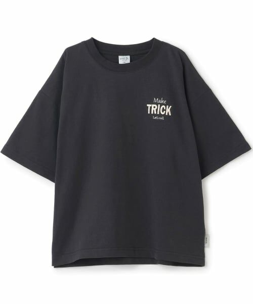and D.petitmain / アンドディー. プティマイン Tシャツ | 【親子リンク】バックロゴ刺繍ビック半袖Tシャツ(黒)