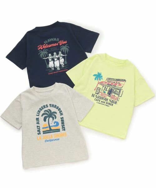 and D.petitmain / アンドディー. プティマイン Tシャツ | 【綿100】【365D.】アソートビーチプリント半袖Tシャツ | 詳細20