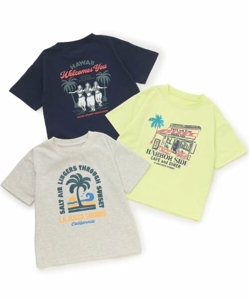 and D.petitmain / アンドディー. プティマイン Tシャツ | 【綿100】【365D】アソートビーチプリント半袖Tシャツ | 詳細6