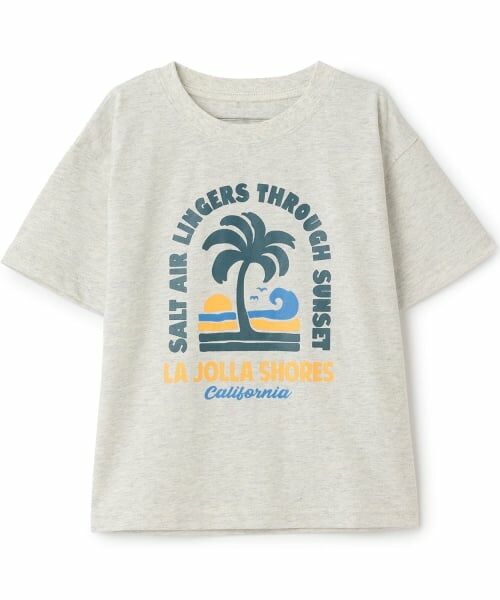and D.petitmain / アンドディー. プティマイン Tシャツ | 【綿100】【365D】アソートビーチプリント半袖Tシャツ(オートミール)
