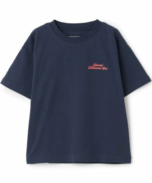 and D.petitmain / アンドディー. プティマイン Tシャツ | 【綿100】【365D】アソートビーチプリント半袖Tシャツ(紺)