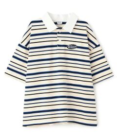 and D.petitmain / アンドディー. プティマイン Tシャツ | マルチボーダービッグシルエット半袖ラガーシャツ